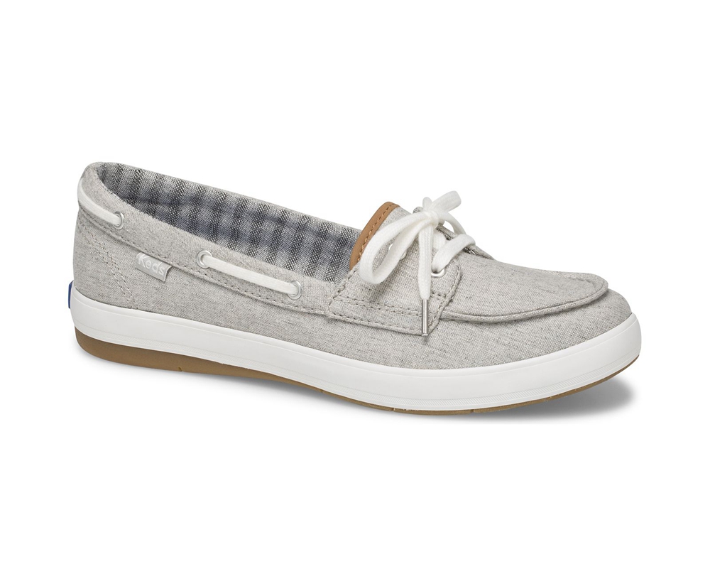 Keds Slip Ons Grey - Charter Chambray - Womens MAKPRO-139